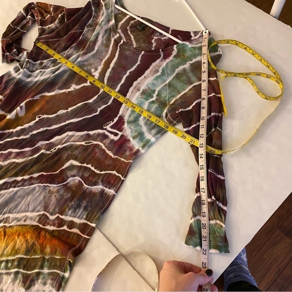 FP Free People We The Free Midi Tunic Dress Womens Small Geode Tie Dye Mesh Back - Picture 13 of 16